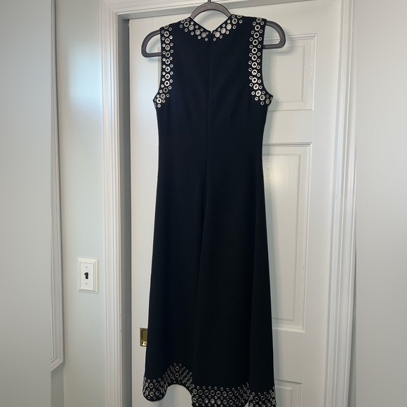 ALEXANDER WANG • BLACK KNIT EYELET EMBELLISHED • SLEEVELESS MIDI DRESS - Picture 6 of 8